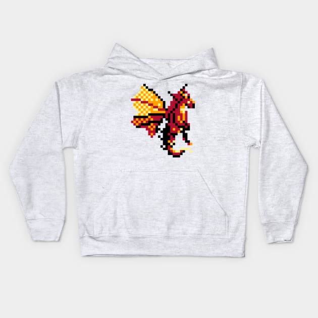 Dragon Pixel Art Kids Hoodie by ninonino